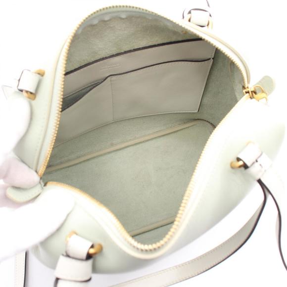 Celine Small Soft Cube Leather Shoulder Bag Green White - Picture 3 of 10